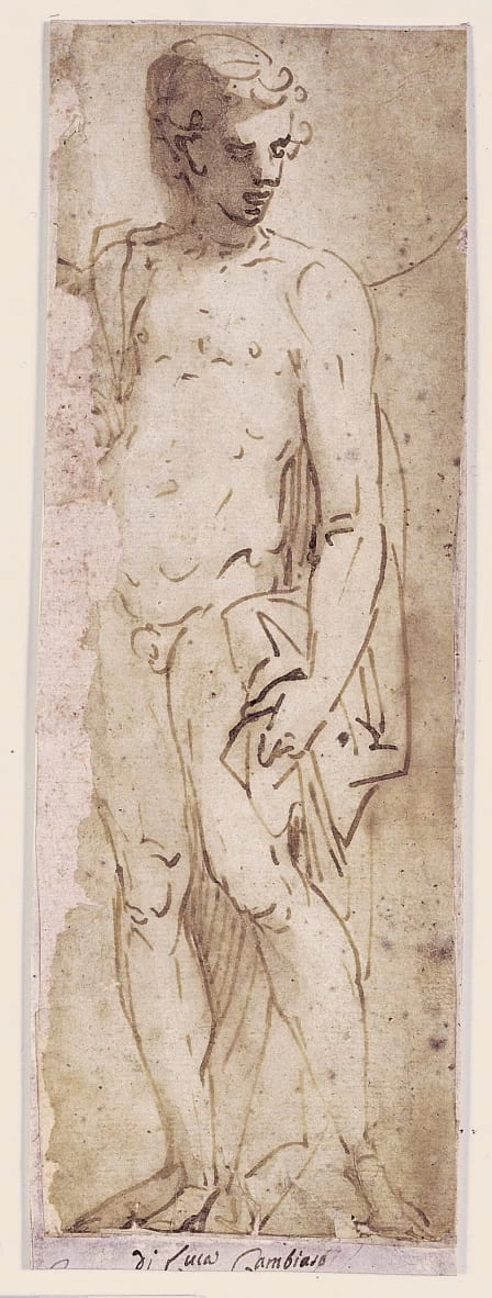 Giovane con un mantello in piedi in una nicchia - Statens Museum for Kunst
